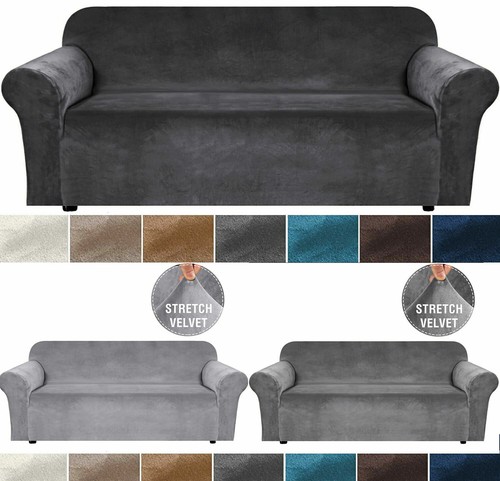 Velvet elastic stretch sofa - elastic,