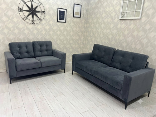 Sofa set dark - grey, velour