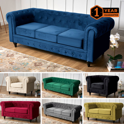Chesterfield sofa suite velvet - chesterfield,