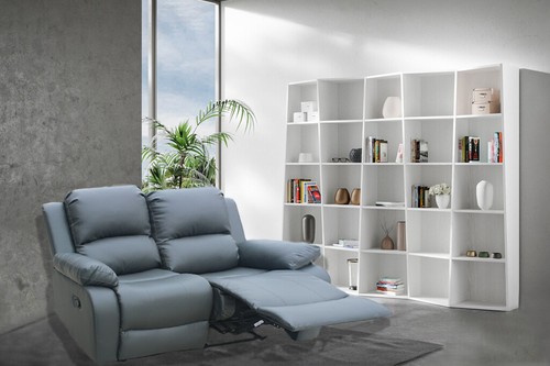 Grey two seater sofa recliner - two,