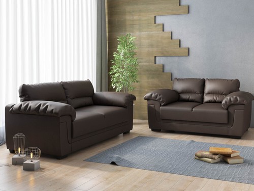 Seater faux leather sofa - faux,