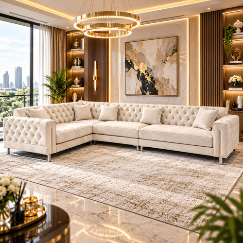 Velvet chesterfield sofa - velvet,