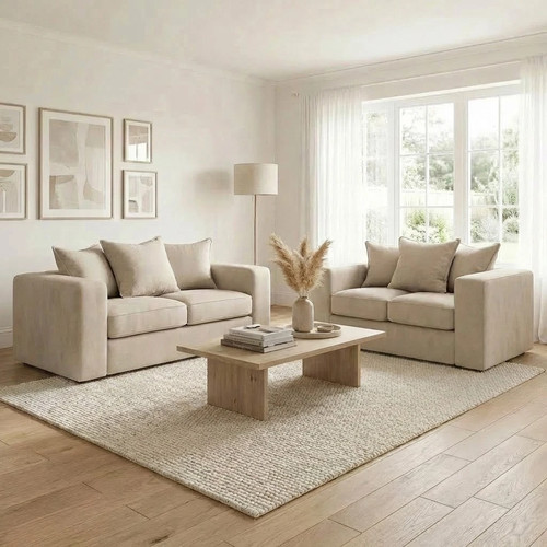 Luxury plush fabric - sofa, 3+2
