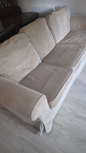 Beige seater settees - 3,